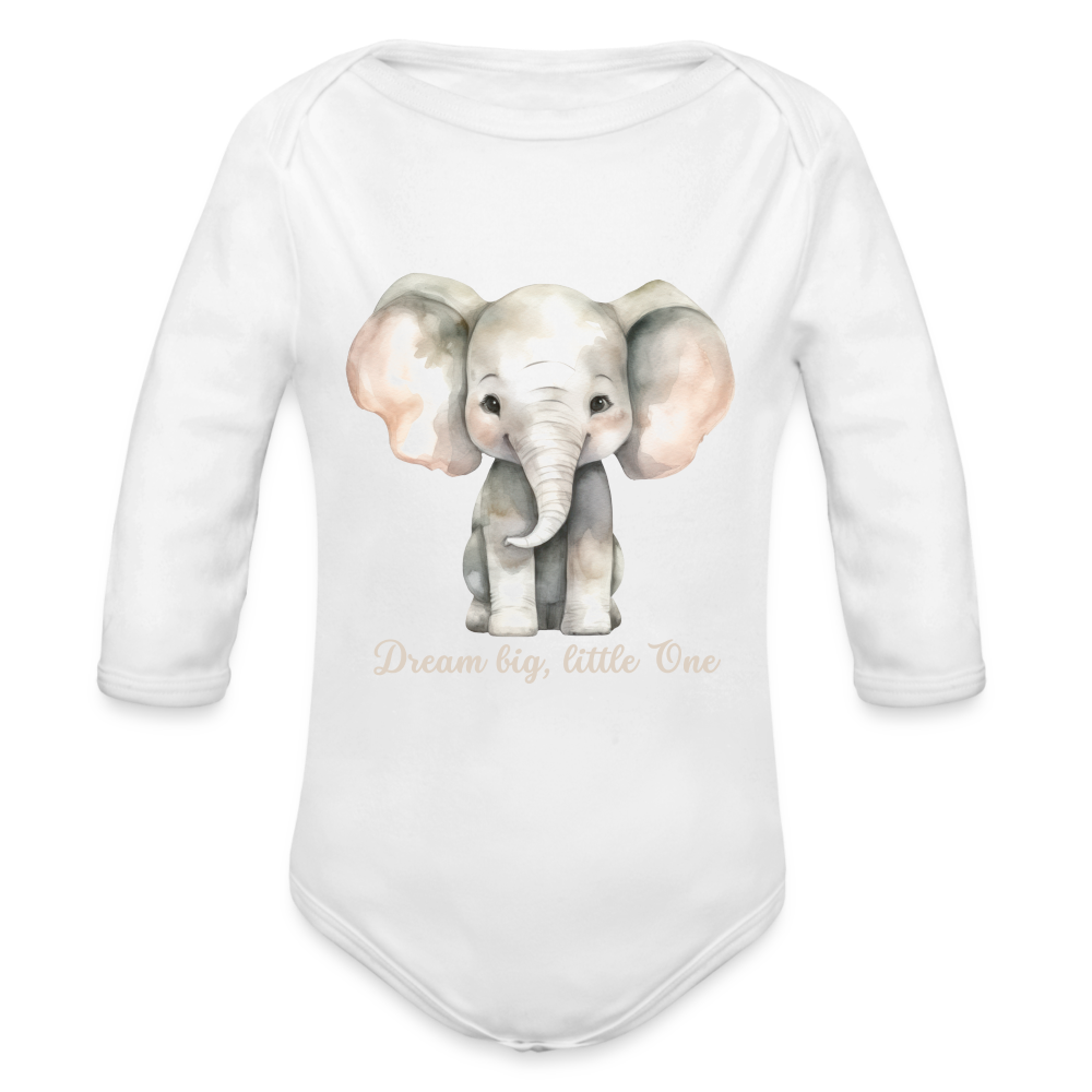 Baby Bio-Langarm-Body - Dream big, little one - weiß