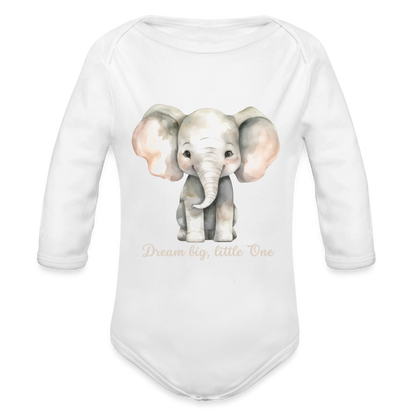 Baby Bio-Langarm-Body - Dream big, little one - weiß