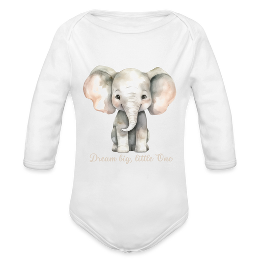 Baby Bio-Langarm-Body - Dream big, little one - weiß