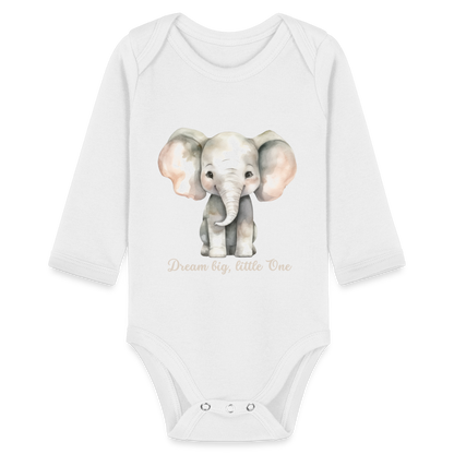 Baby Bio-Langarm-Body - Dream big, little one - weiß