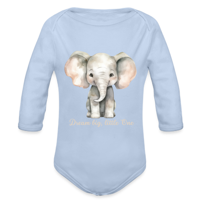 Baby Bio-Langarm-Body - Dream big, little one - Sky