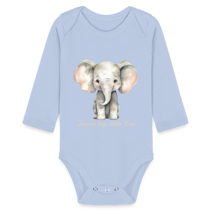 Baby Bio-Langarm-Body - Dream big, little one - Sky