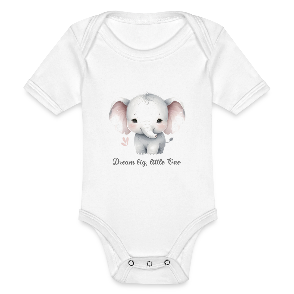 Baby Bio-Kurzarm-Body - Dream big, little one - weiß