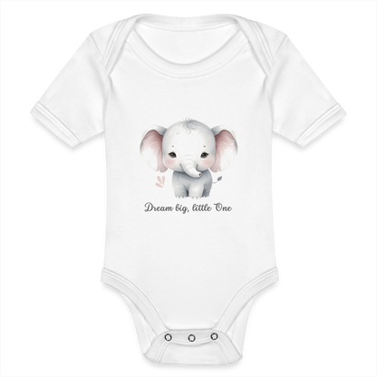 Baby Bio-Kurzarm-Body - Dream big, little one - weiß