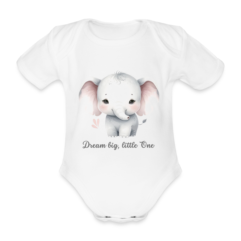 Baby Bio-Kurzarm-Body - Dream big, little one - weiß