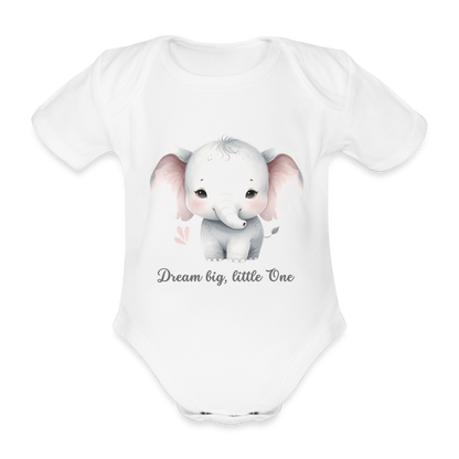 Baby Bio-Kurzarm-Body - Dream big, little one - weiß