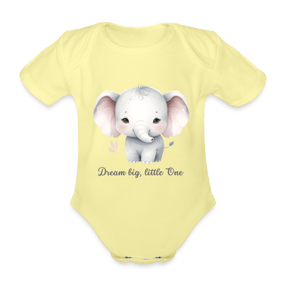 Baby Bio-Kurzarm-Body - Dream big, little one - Hellgelb