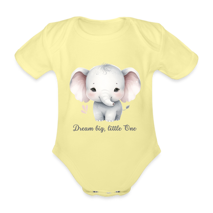 Baby Bio-Kurzarm-Body - Dream big, little one - Hellgelb