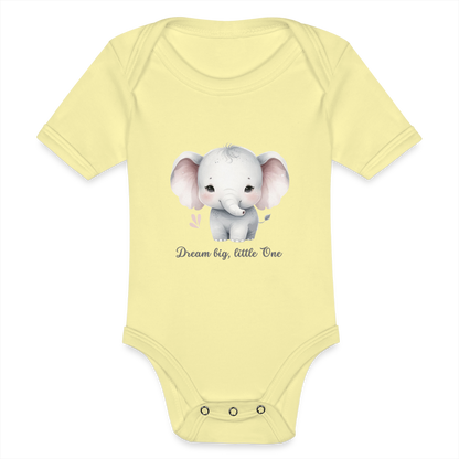 Baby Bio-Kurzarm-Body - Dream big, little one - Hellgelb