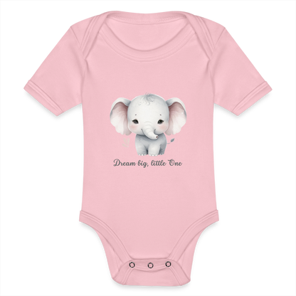 Baby Bio-Kurzarm-Body - Dream big, little one - Hellrosa