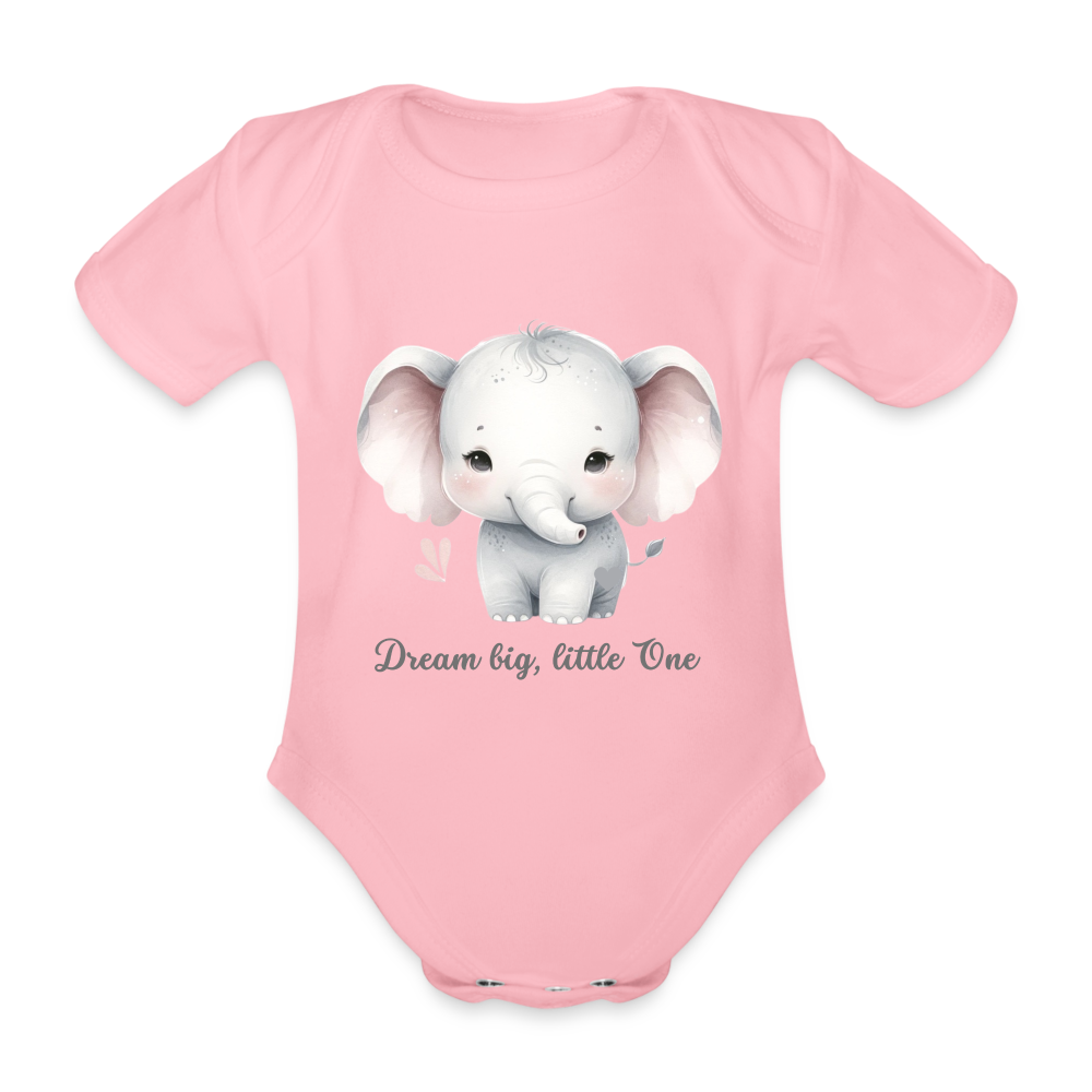 Baby Bio-Kurzarm-Body - Dream big, little one - Hellrosa