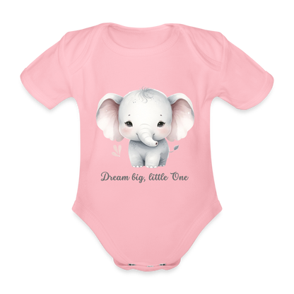 Baby Bio-Kurzarm-Body - Dream big, little one - Hellrosa