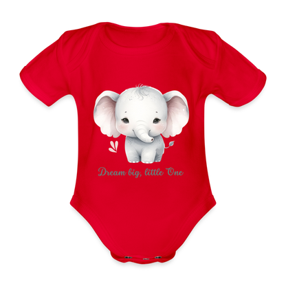 Baby Bio-Kurzarm-Body - Dream big, little one - Rot