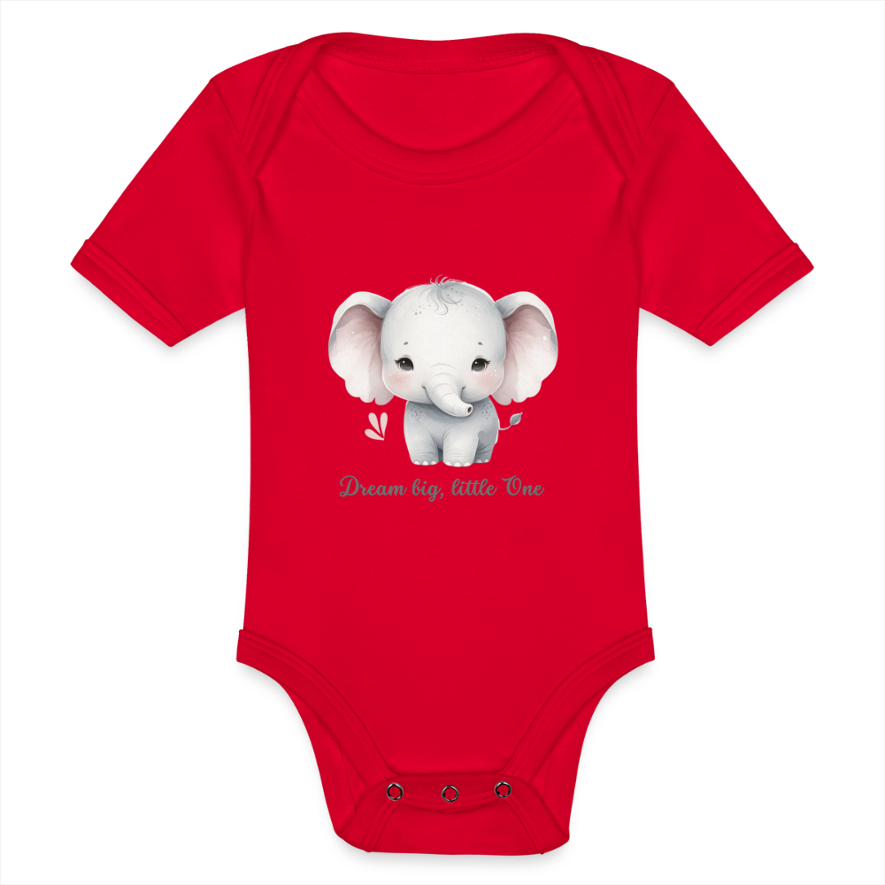 Baby Bio-Kurzarm-Body - Dream big, little one - Rot