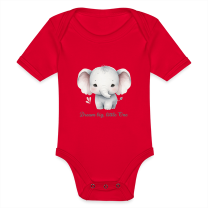 Baby Bio-Kurzarm-Body - Dream big, little one - Rot