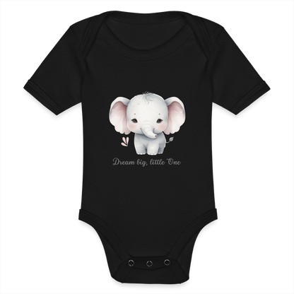 Baby Bio-Kurzarm-Body - Dream big, little one - Schwarz