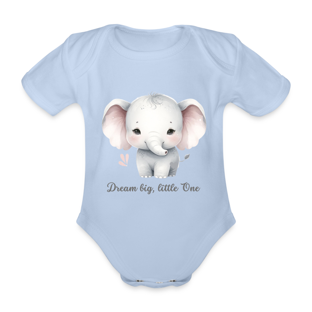 Baby Bio-Kurzarm-Body - Dream big, little one - Sky