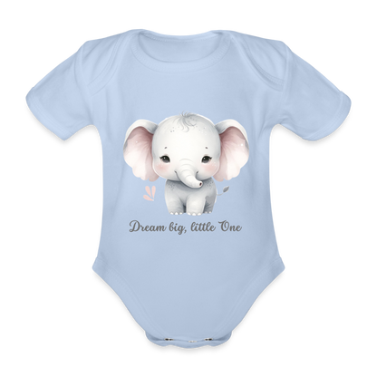 Baby Bio-Kurzarm-Body - Dream big, little one - Sky