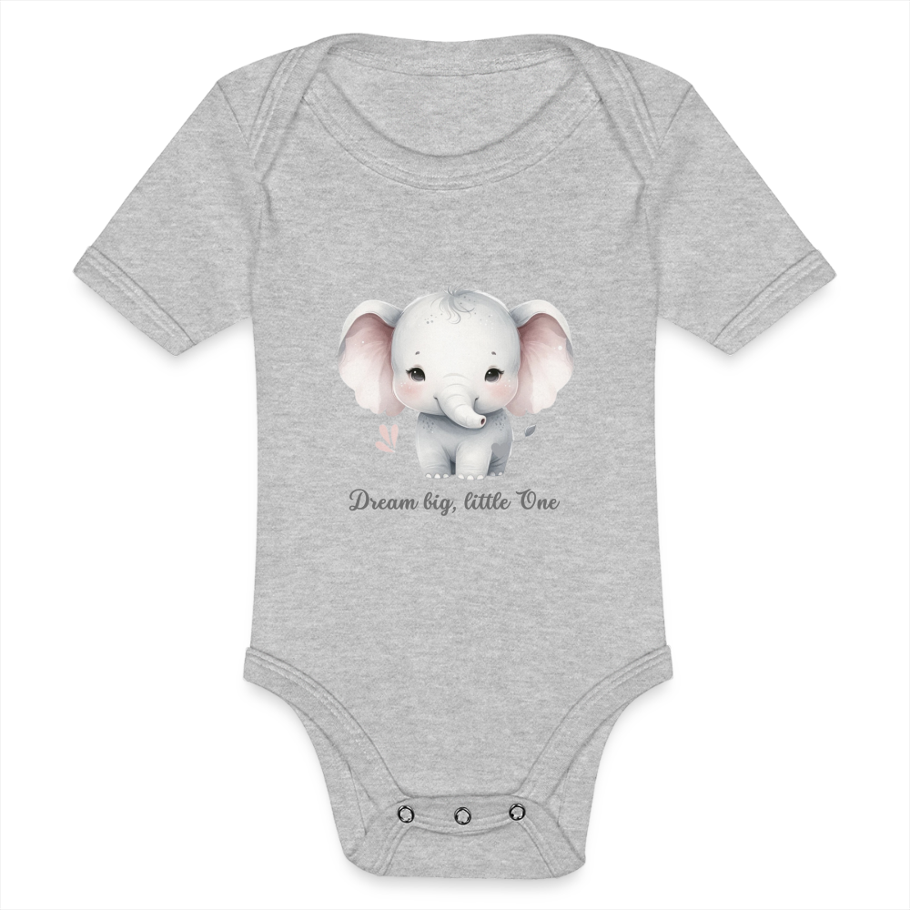 Baby Bio-Kurzarm-Body - Dream big, little one - Grau meliert