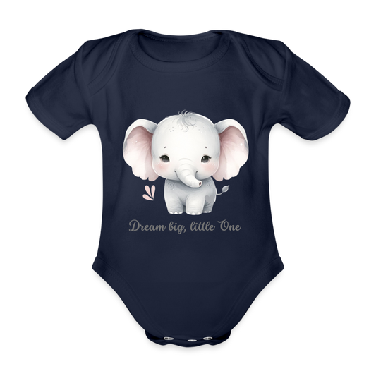 Baby Bio-Kurzarm-Body - Dream big, little one - Dunkelnavy