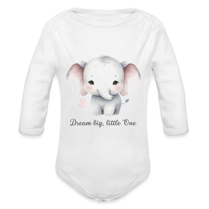 Baby Bio-Langarm-Body - Dream big, little one - weiß