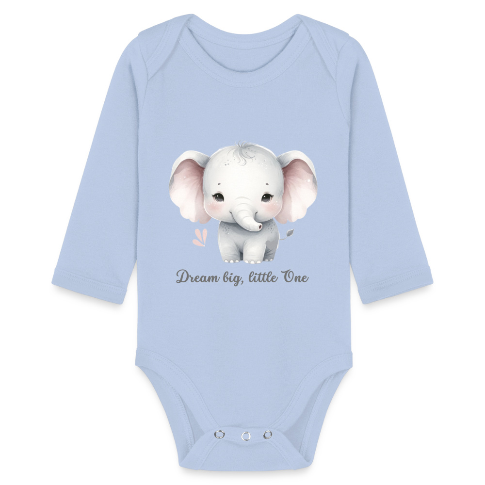 Baby Bio-Langarm-Body - Dream big, little one - Sky