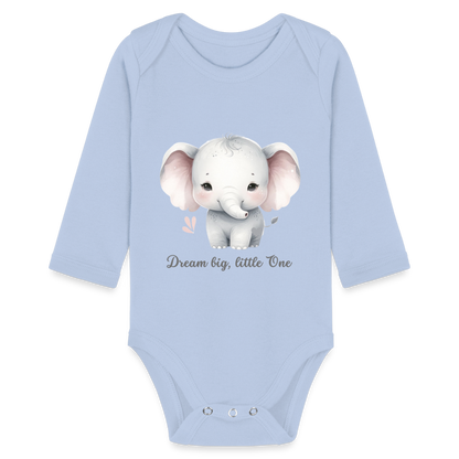 Baby Bio-Langarm-Body - Dream big, little one - Sky