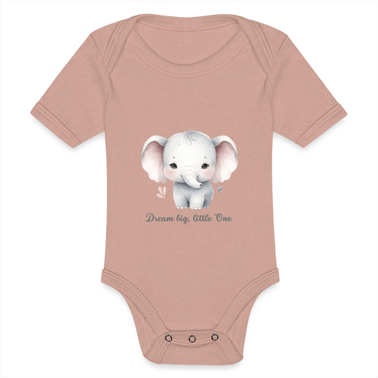 Baby Tri-Blend-Kurzarm-Body - Dream big, little one - Pfirsich