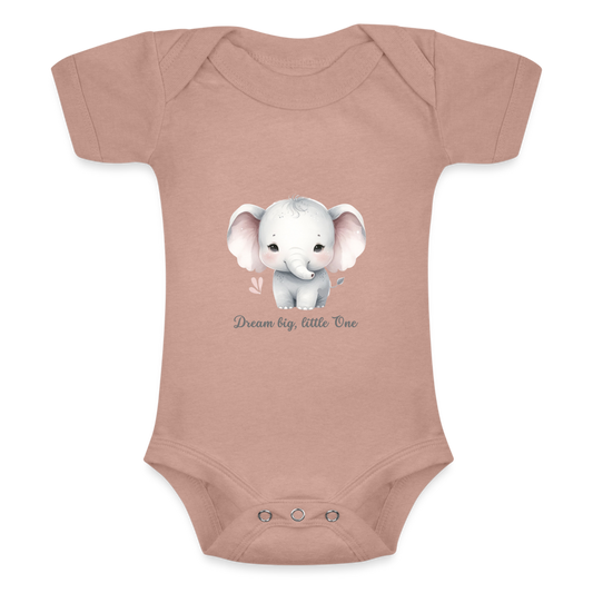Baby Tri-Blend-Kurzarm-Body - Dream big, little one - Pfirsich