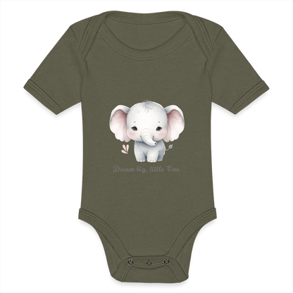 Baby Tri-Blend-Kurzarm-Body - Dream big, little one - Olive
