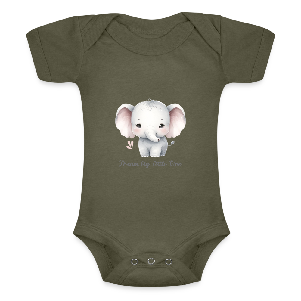 Baby Tri-Blend-Kurzarm-Body - Dream big, little one - Olive