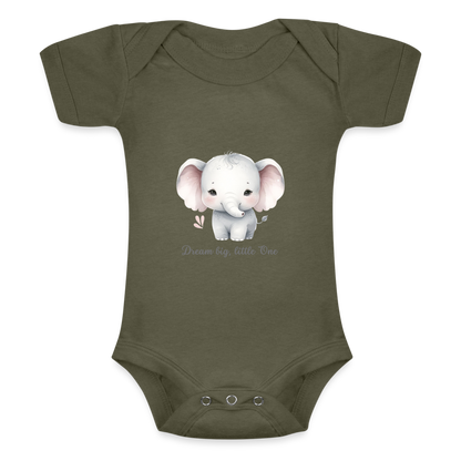 Baby Tri-Blend-Kurzarm-Body - Dream big, little one - Olive