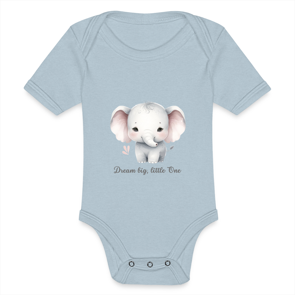 Baby Tri-Blend-Kurzarm-Body - Dream big, little one - Eisblau