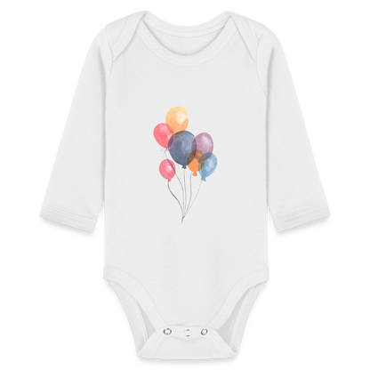 Baby Bio-Langarm-Body - Ballons - weiß