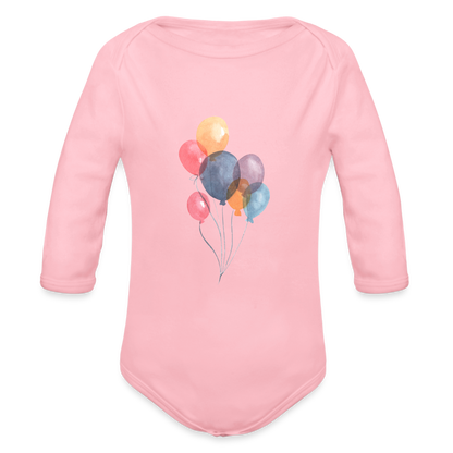 Baby Bio-Langarm-Body - Ballons - Hellrosa