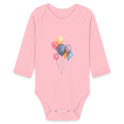 Baby Bio-Langarm-Body - Ballons - Hellrosa