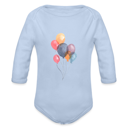 Baby Bio-Langarm-Body - Ballons - Sky