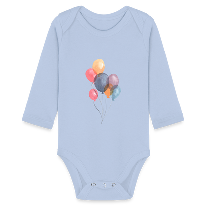 Baby Bio-Langarm-Body - Ballons - Sky