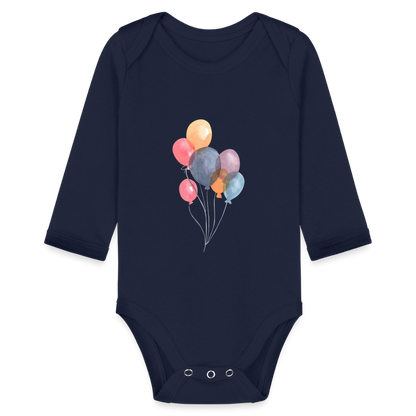 Baby Bio-Langarm-Body - Ballons - Dunkelnavy
