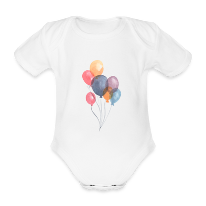 Baby Bio-Kurzarm-Body - Ballons - weiß