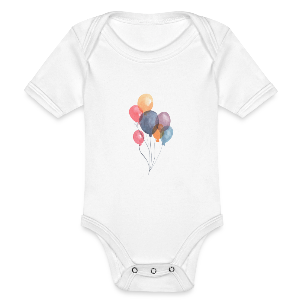 Baby Bio-Kurzarm-Body - Ballons - weiß