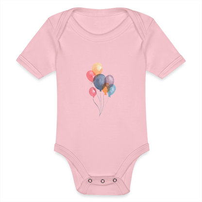Baby Bio-Kurzarm-Body - Ballons - Hellrosa