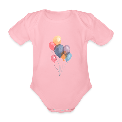Baby Bio-Kurzarm-Body - Ballons - Hellrosa