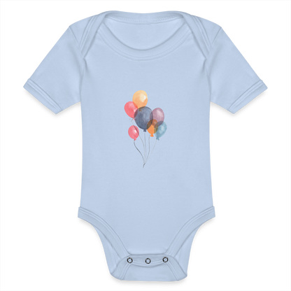 Baby Bio-Kurzarm-Body - Ballons - Sky