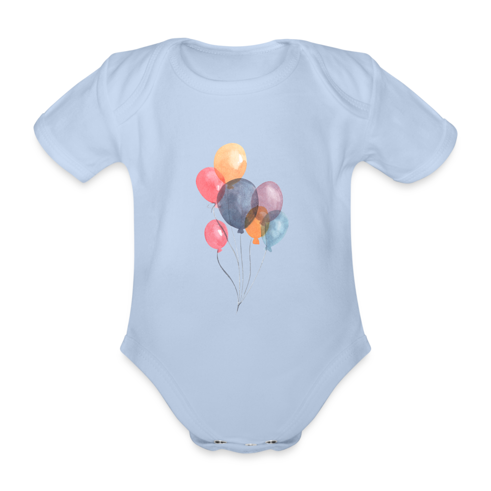 Baby Bio-Kurzarm-Body - Ballons - Sky