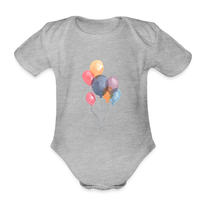Baby Bio-Kurzarm-Body - Ballons - Grau meliert
