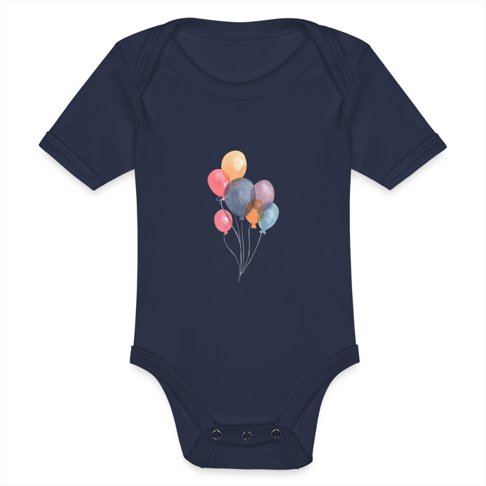 Baby Bio-Kurzarm-Body - Ballons - Dunkelnavy