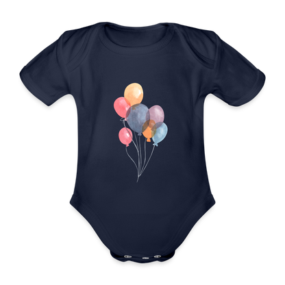 Baby Bio-Kurzarm-Body - Ballons - Dunkelnavy