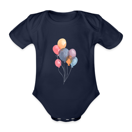 Baby Bio-Kurzarm-Body - Ballons - Dunkelnavy