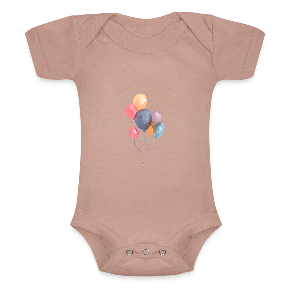 Baby Tri-Blend-Kurzarm-Body - Ballons - Pfirsich